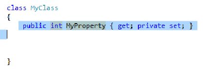 Create auto implemnted properties